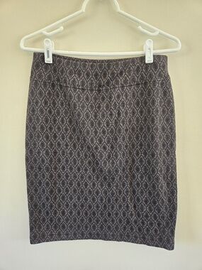 3/$20 Style & Co Geometric Print Stretch Knit Gray Pencil Skirt